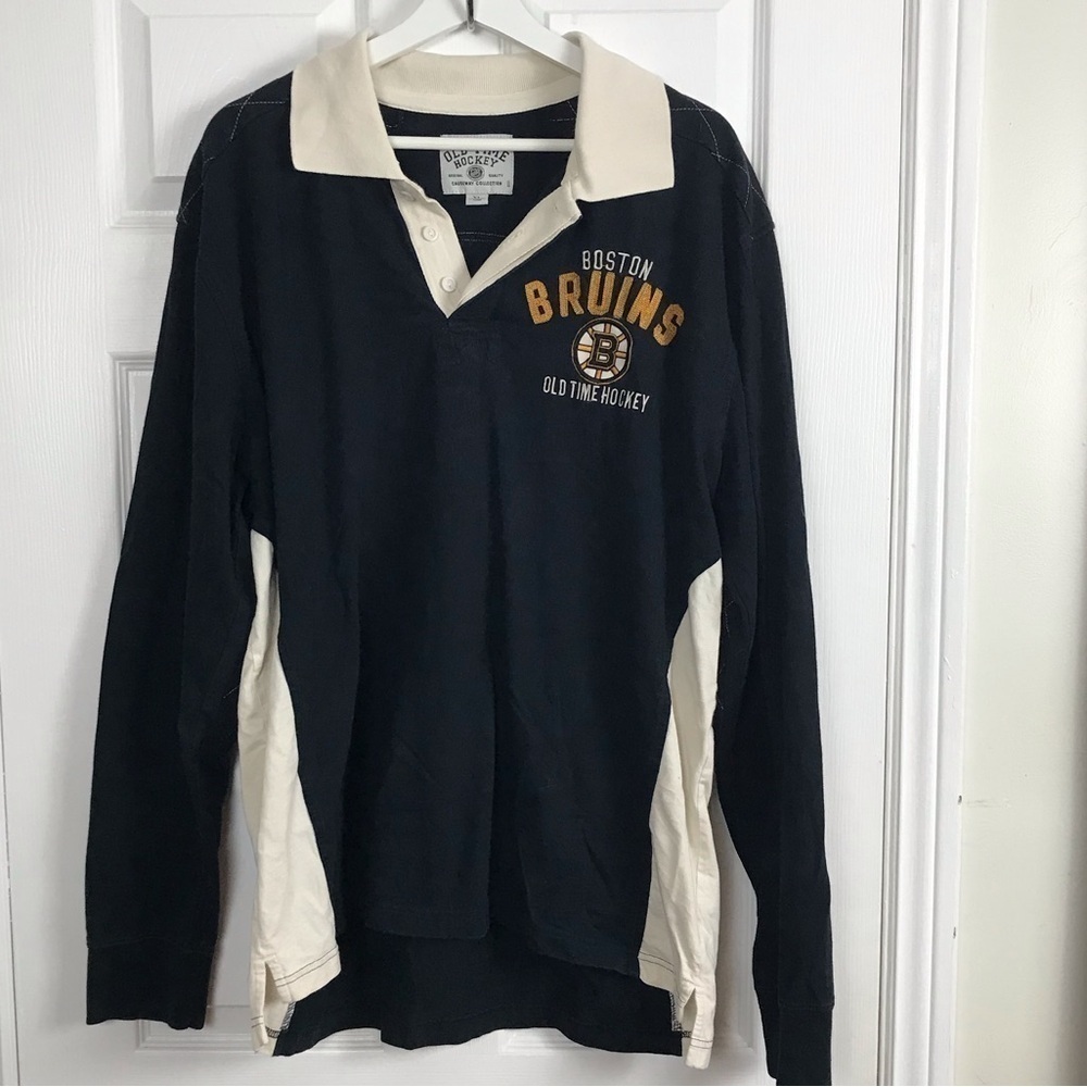 Old Time Hockey Causeway Collection Boston Bruins rugby shirt men’s XL - Picture 2 of 9